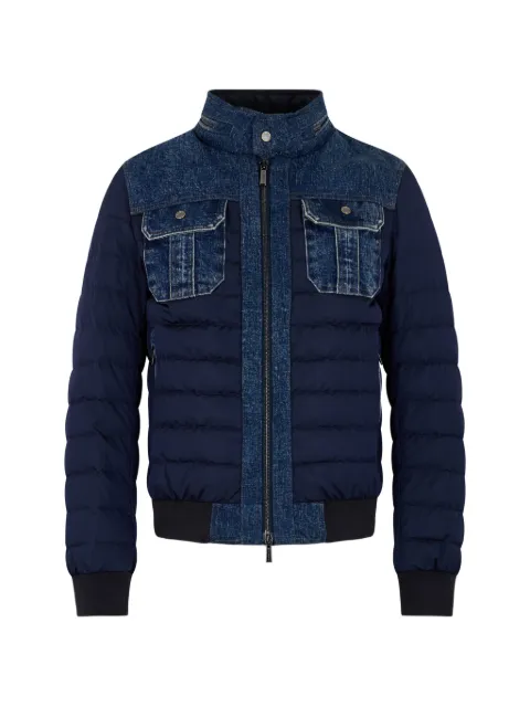 Moorer denim padded jacket