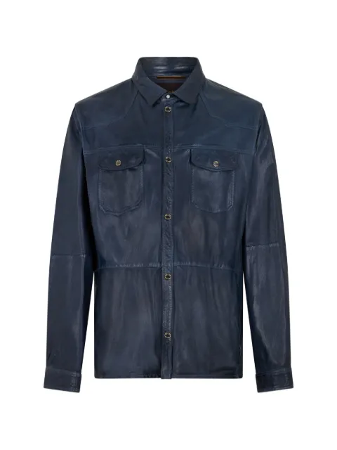 Moorer flap-pocket leather jacket