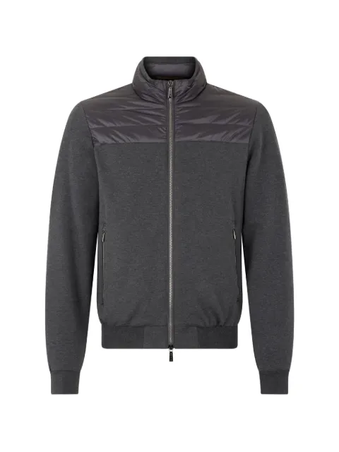 Moorer panelled zip-up jacket