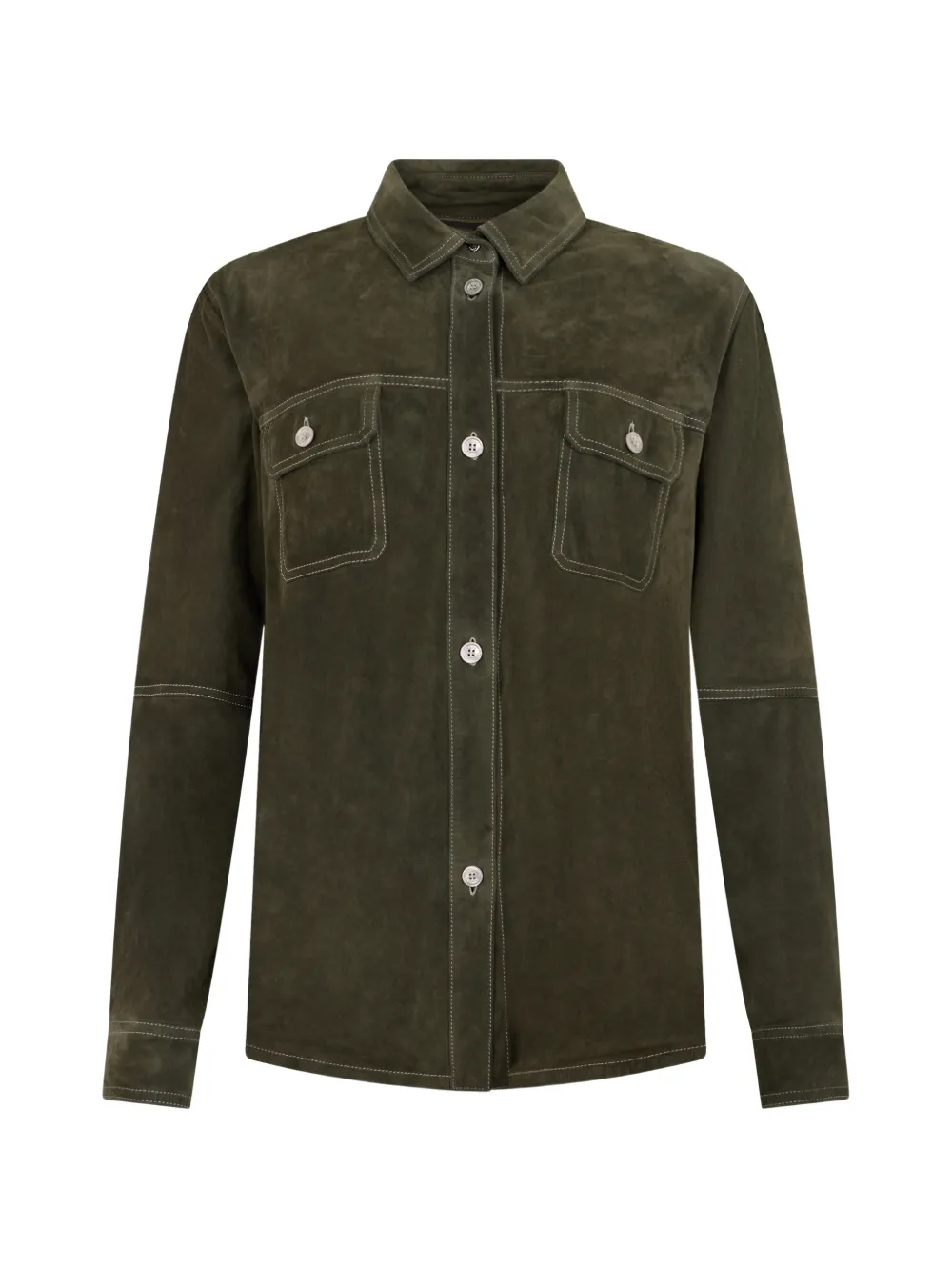 Moorer flap-pocket leather jacket - Verde