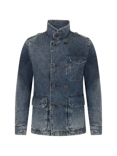 Moorer washed button denim jacket