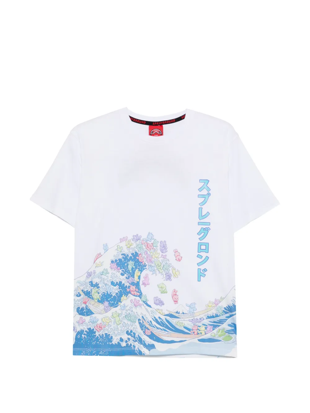 sprayground kid wave-print T-shirt - Bianco