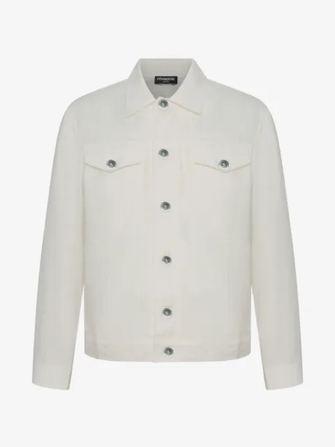 FRANZESE COLLECTION flap-pocket linen shirt jacket