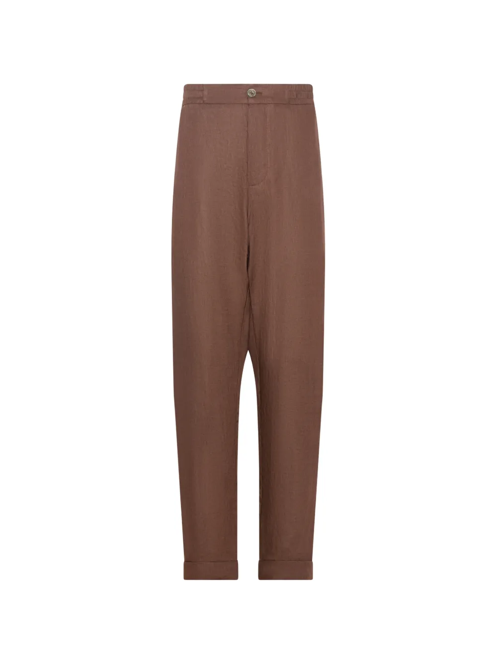 FRANZESE COLLECTION linen trousers - Marrone