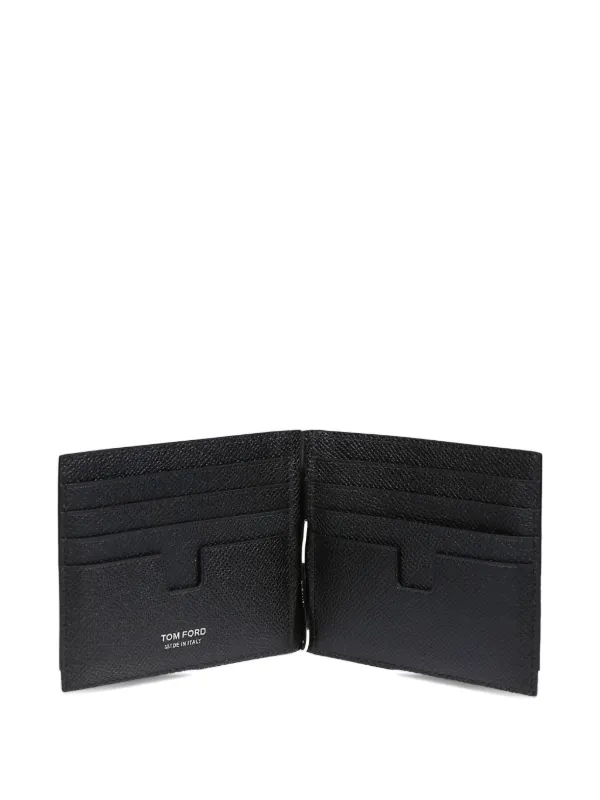 TOM FORD T-Line Textured Leather money-clip Wallet | Black