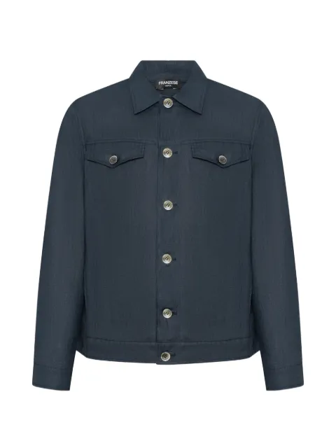 FRANZESE COLLECTION flap-pocket linen shirt jacket