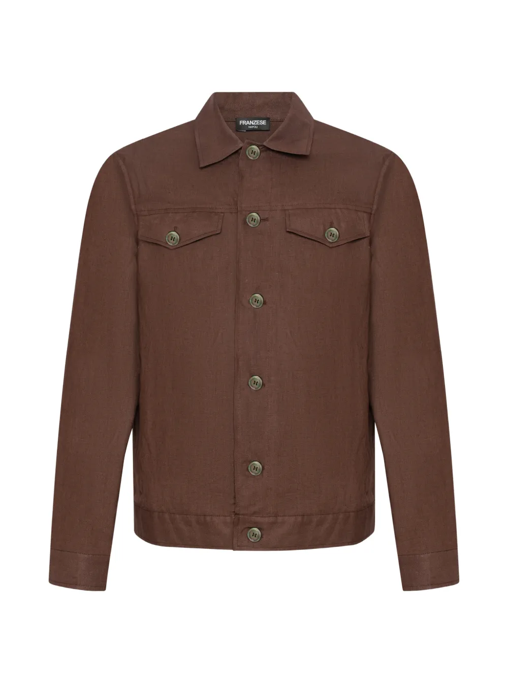 FRANZESE COLLECTION flap-pockets linen jacket - Marrone