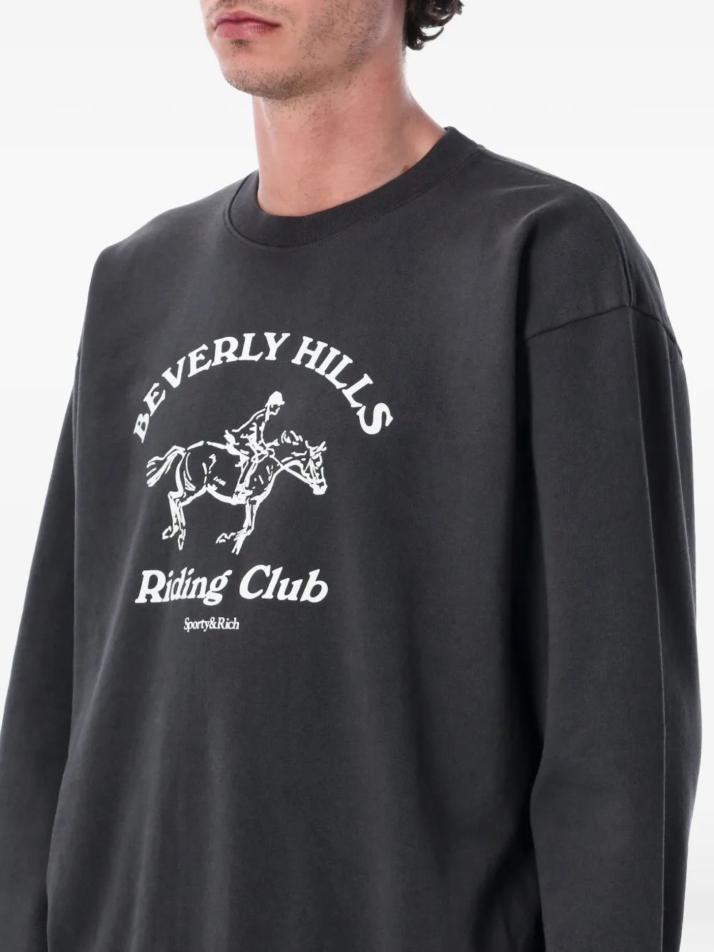 Sporty & Rich Sweater met ronde hals Grijs