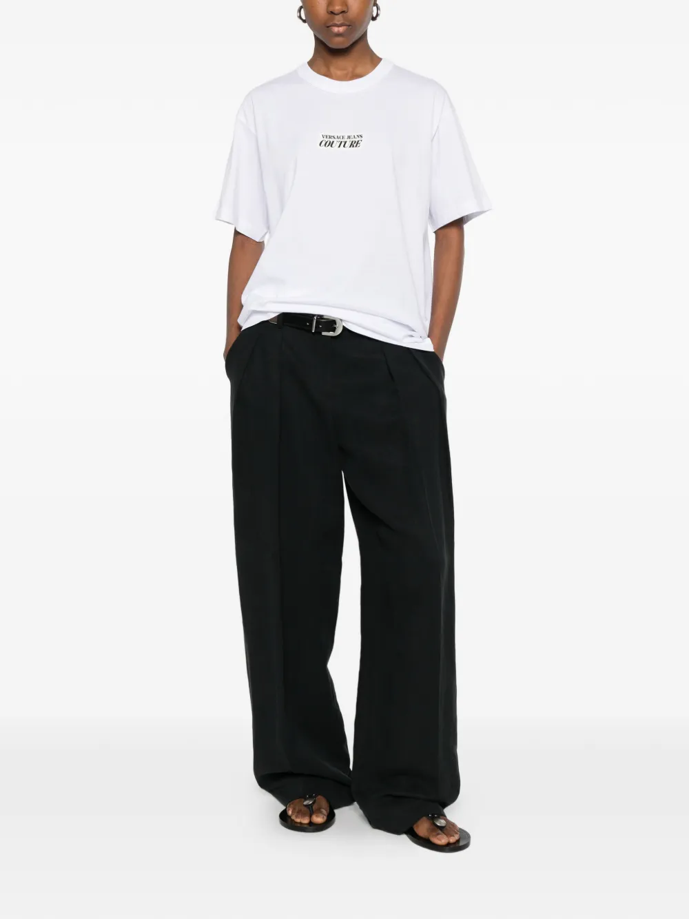 Versace Jeans Couture T-shirt met logo Wit