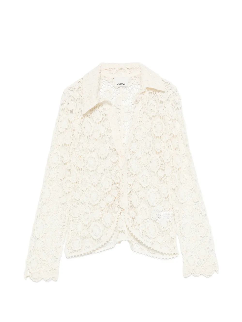 ISABEL MARANT Yana floral-lace long-sleeve shirt - Toni neutri