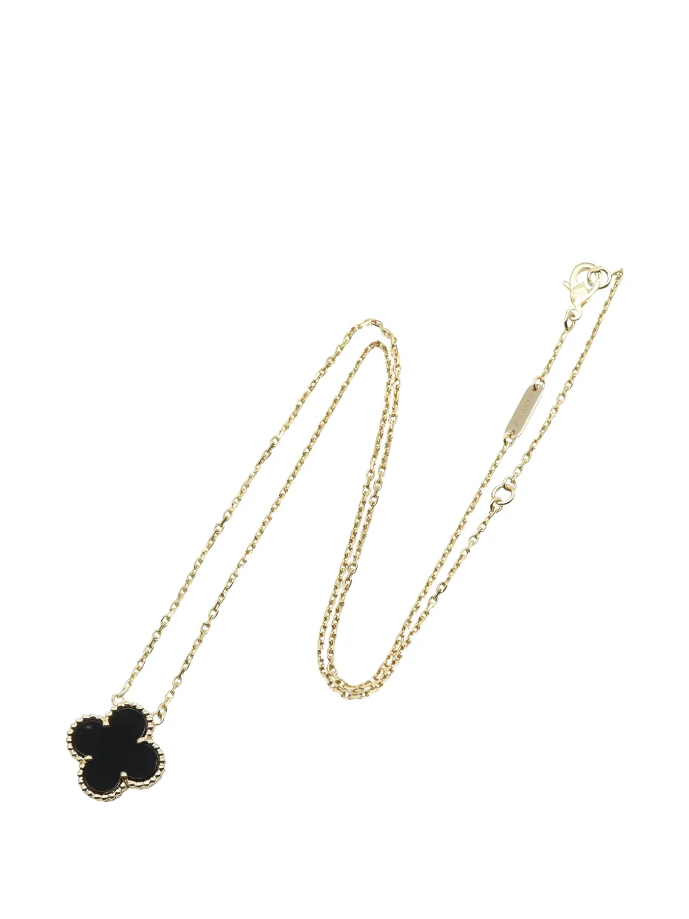 Van Cleef & Arpels Pre-Owned 2010s Vintage Alhambra onyx necklace - Oro