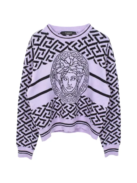 Versace Pre-Owned 2010s Medusa La Greca knitted crewneck wool sweater