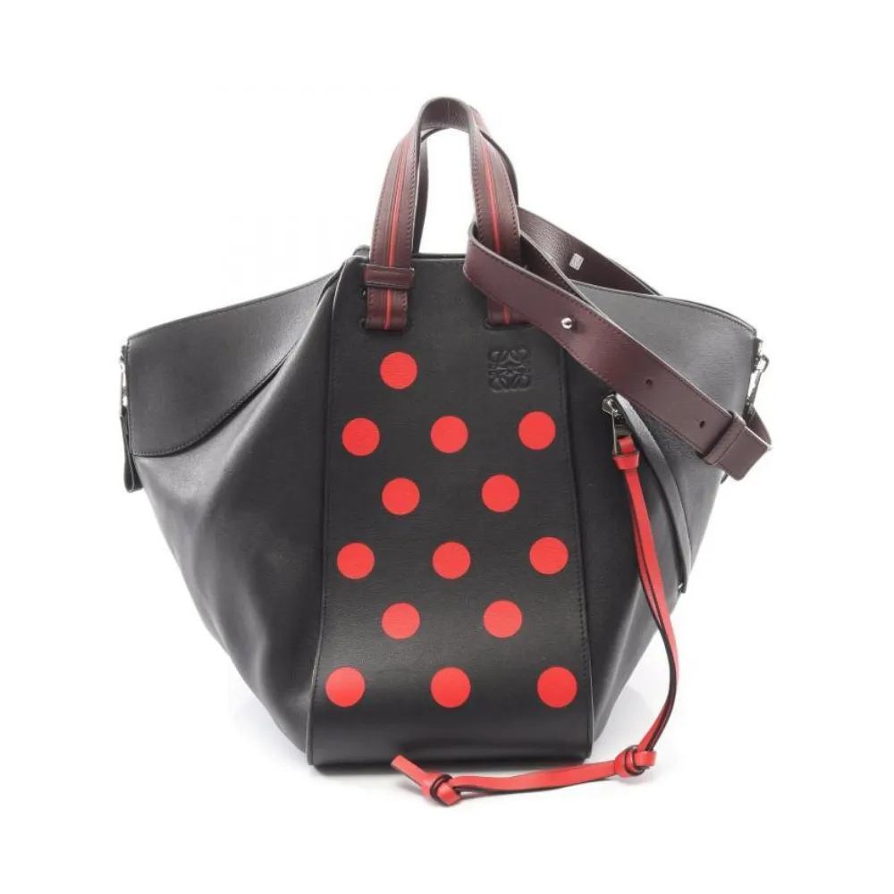 Loewe Pre-Owned 2000s polka dot leather tote bag - Nero
