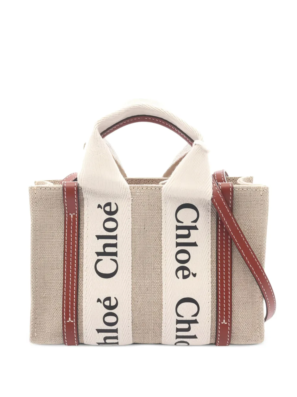 Chloé Pre-Owned 2020s Woody canvas tote bag - Toni neutri