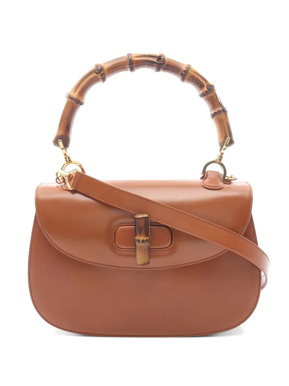 Gucci Pre-Owned 2010s Bamboo leather tote bag - Marrone