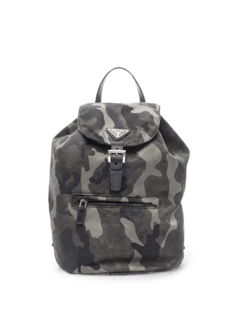 Prada Pre-Owned 2010s camo-pattern leather backpack