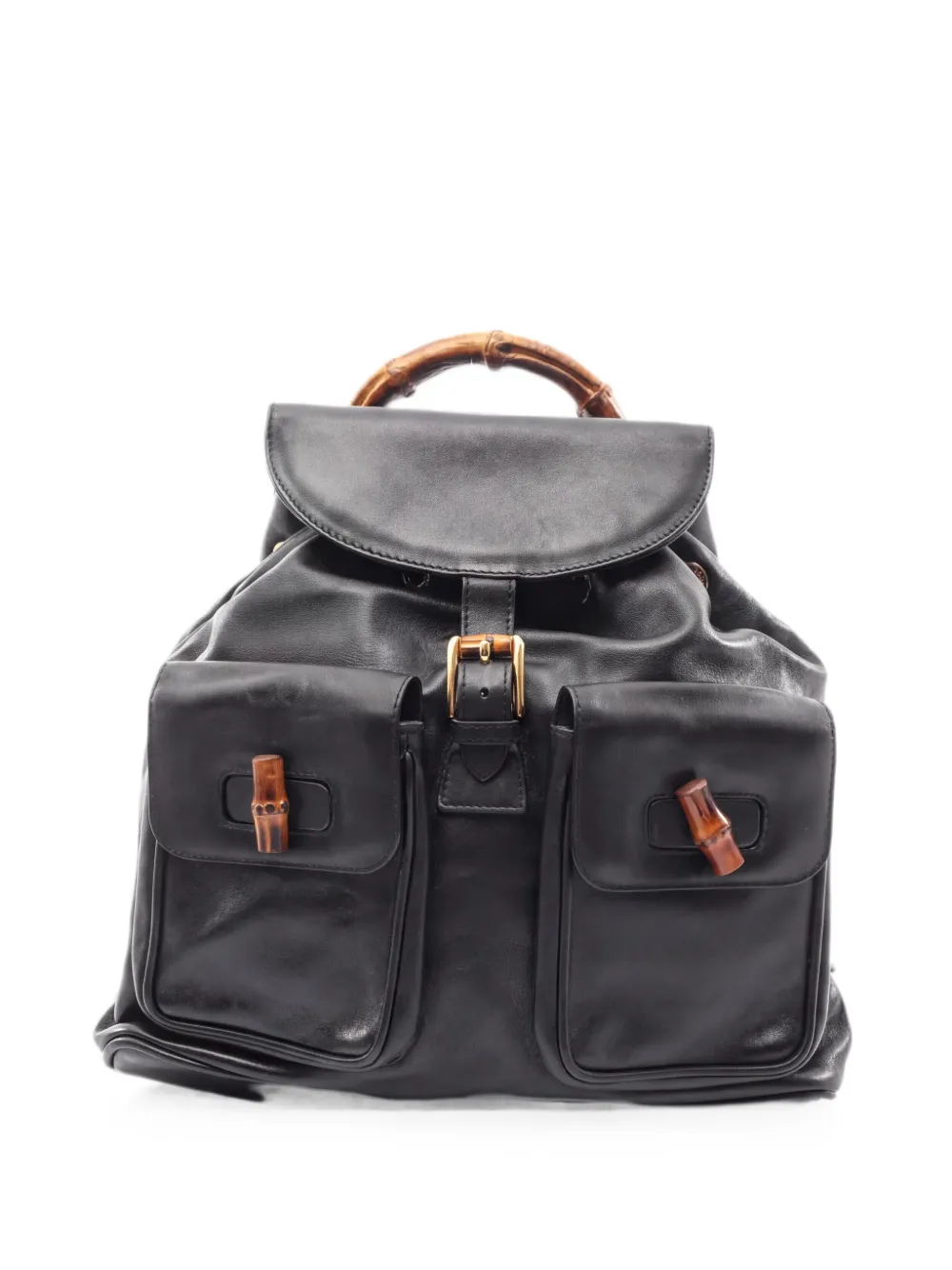 Gucci Pre-Owned 2000s bamboo leather backpack - Nero