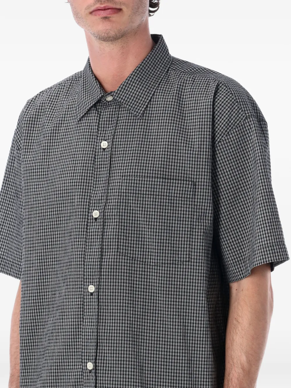  Mfpen New Input Check-pattern Shirt - Black 