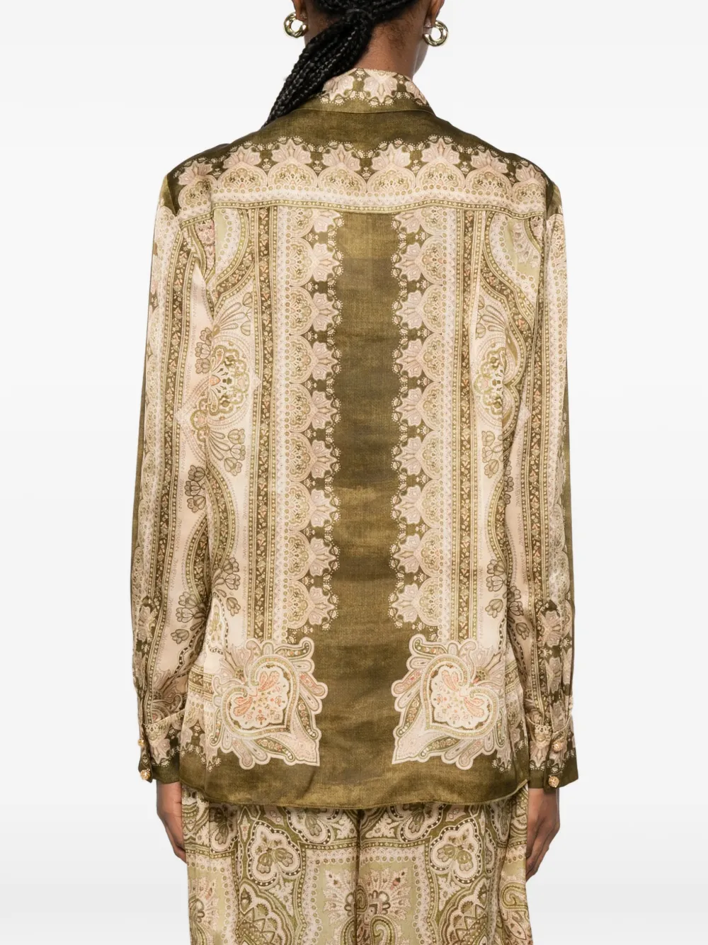 ZIMMERMANN Luna overhemd met paisley-print en knopen Groen
