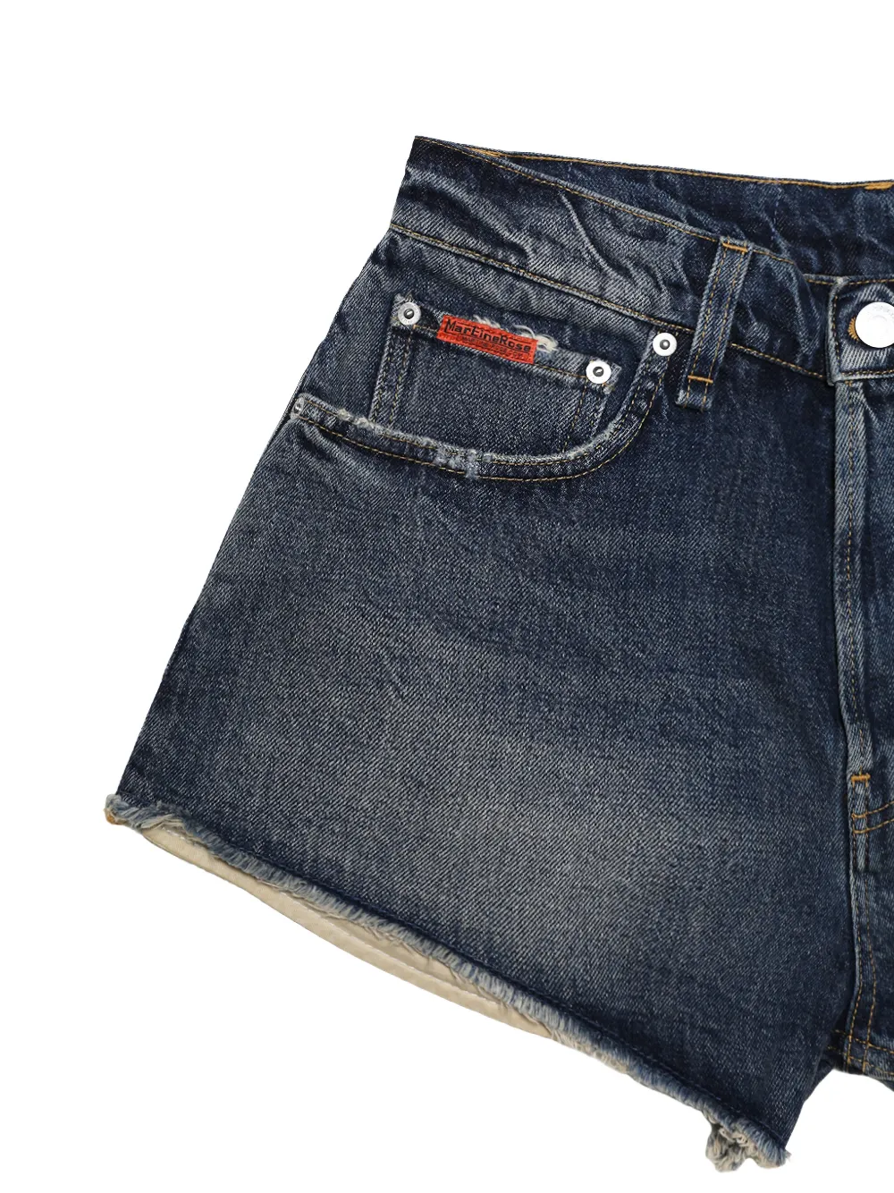 Martine Rose Gerafelde shorts Blauw