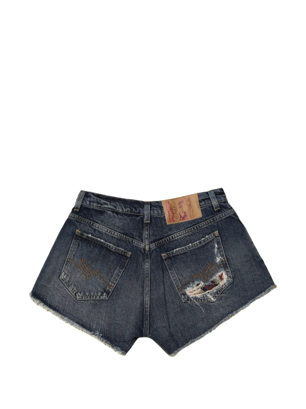 Martine Rose Gerafelde shorts Blauw