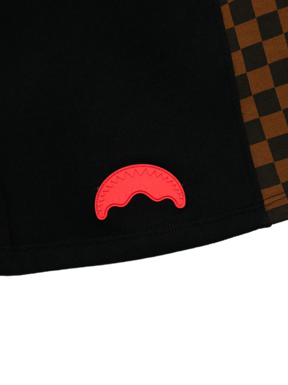 sprayground kid Shorts met geruit detail en haaienpatch Zwart