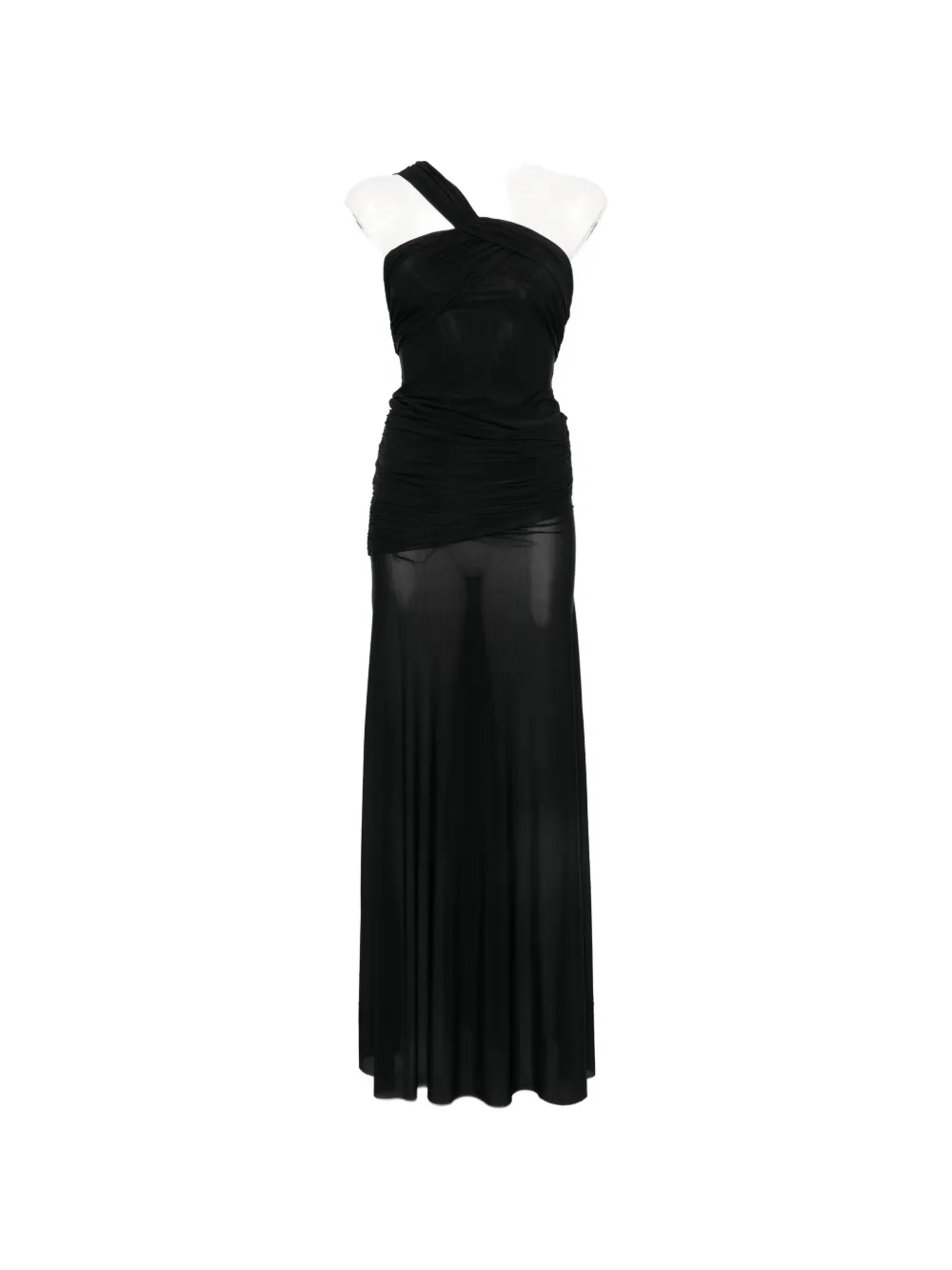 Aniye By Xena One-shoulder Ruched Maxi Dress In Black