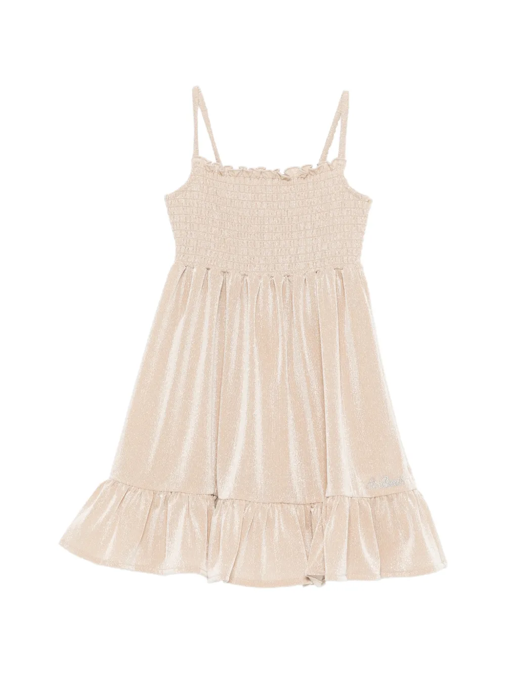 MC2 Saint Barth Kids Miki shirred ruffled dress - Nude