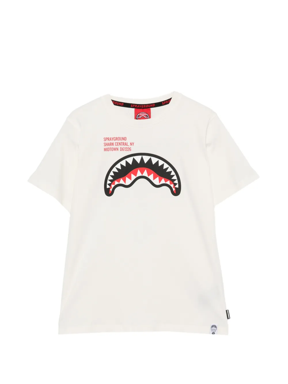 sprayground kid shark-mouth-print T-shirt - Toni neutri