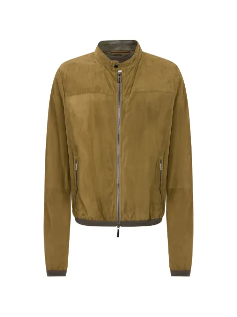 Moorer zip leather jacket