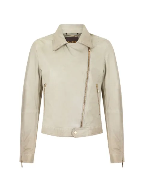 Moorer asymmetrical leather jacket