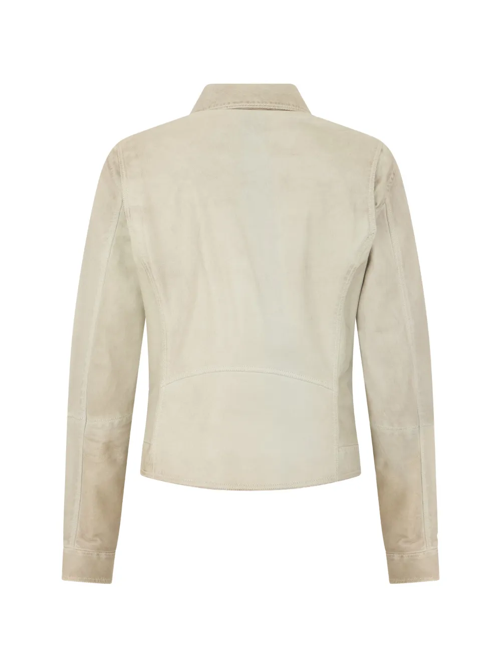 Moorer Asymmetrisch leren jack Beige