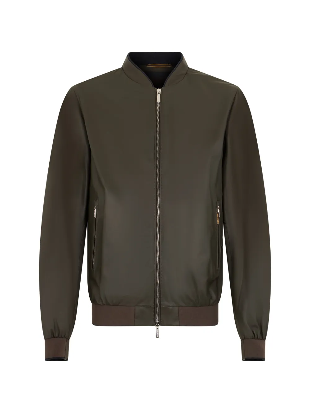 Moorer zip-up leather bomber jacket - Verde