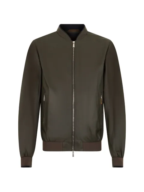 Moorer zip-up leather bomber jacket