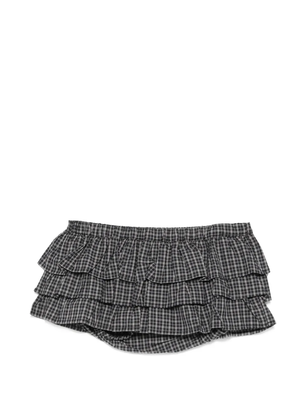 Gimaguas check ruffled shorts - Nero