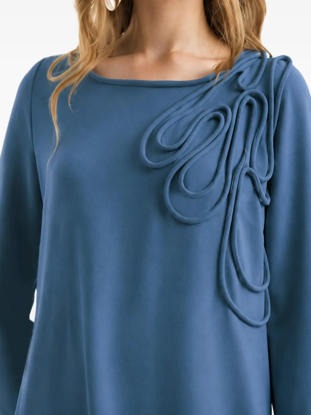Gemy Maalouf Jurk met lange mouwen en applicatie Blauw