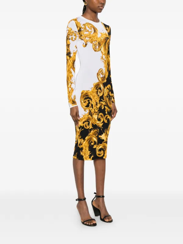 versace long sleeve cocktail dress Versace Safety Pin Midi Dress