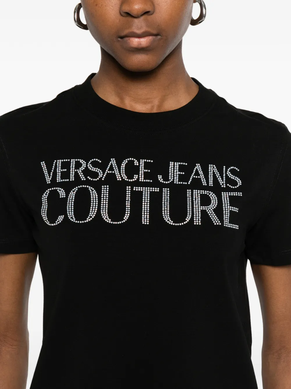 Versace Jeans Couture T-shirt met logo Zwart