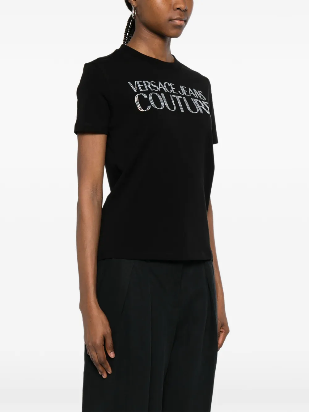 Versace Jeans Couture T-shirt met logo Zwart