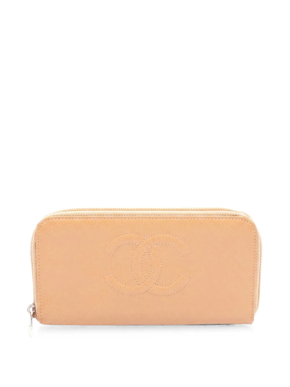 CHANEL Pre-Owned 2003-2004 Coco Mark Caviar leather long wallet - Toni neutri