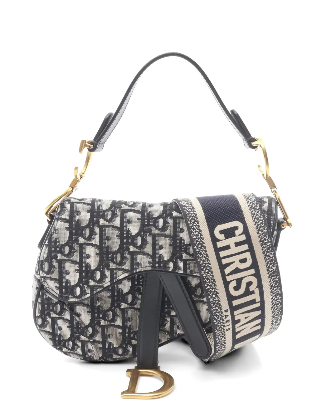 Christian Dior Pre-Owned 2010s mini Saddle Oblique shoulder bag - Blu