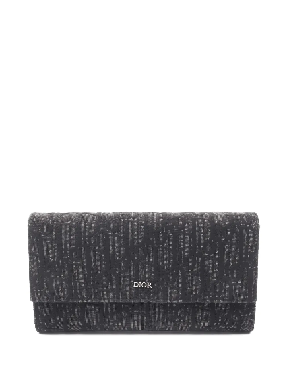 Christian Dior Pre-Owned 2010s oblique-jacquard long flap wallet - Schwarz