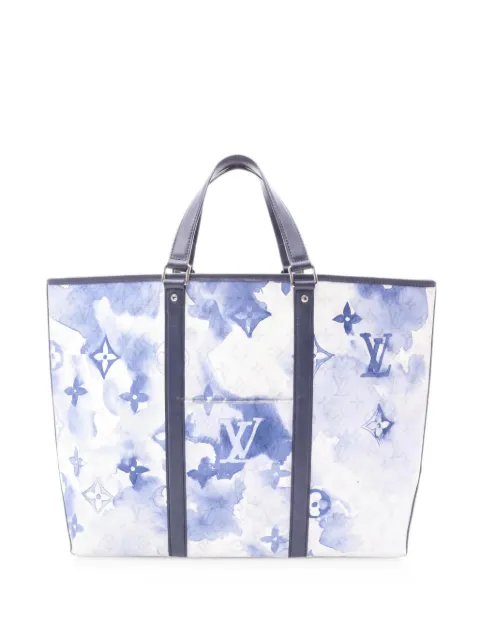 Louis Vuitton Pre-Owned 2021 GM Watercolor Weekend leather-trim tote bag