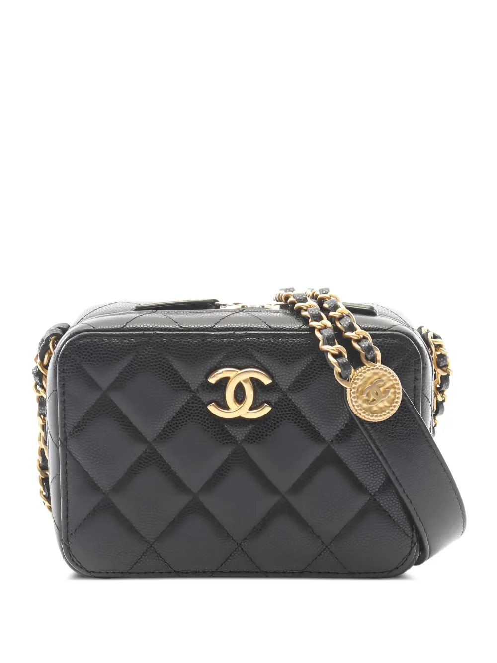 CHANEL Pre-Owned 2021 matelasse chain shoulder bag - Black