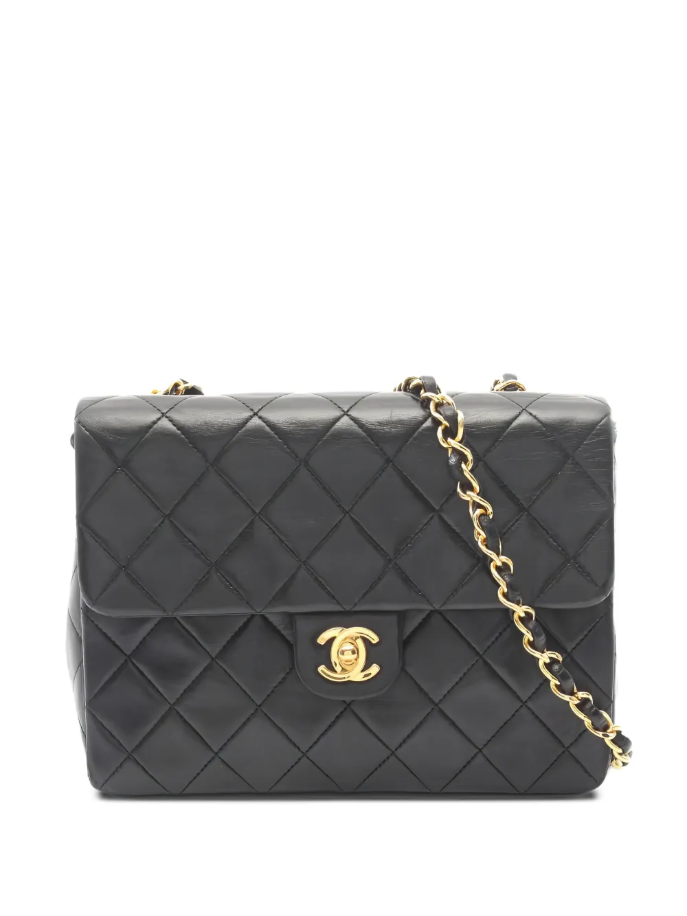 CHANEL Pre-Owned 1989-1991 mini chain-strap quilted shoulder bag - Black