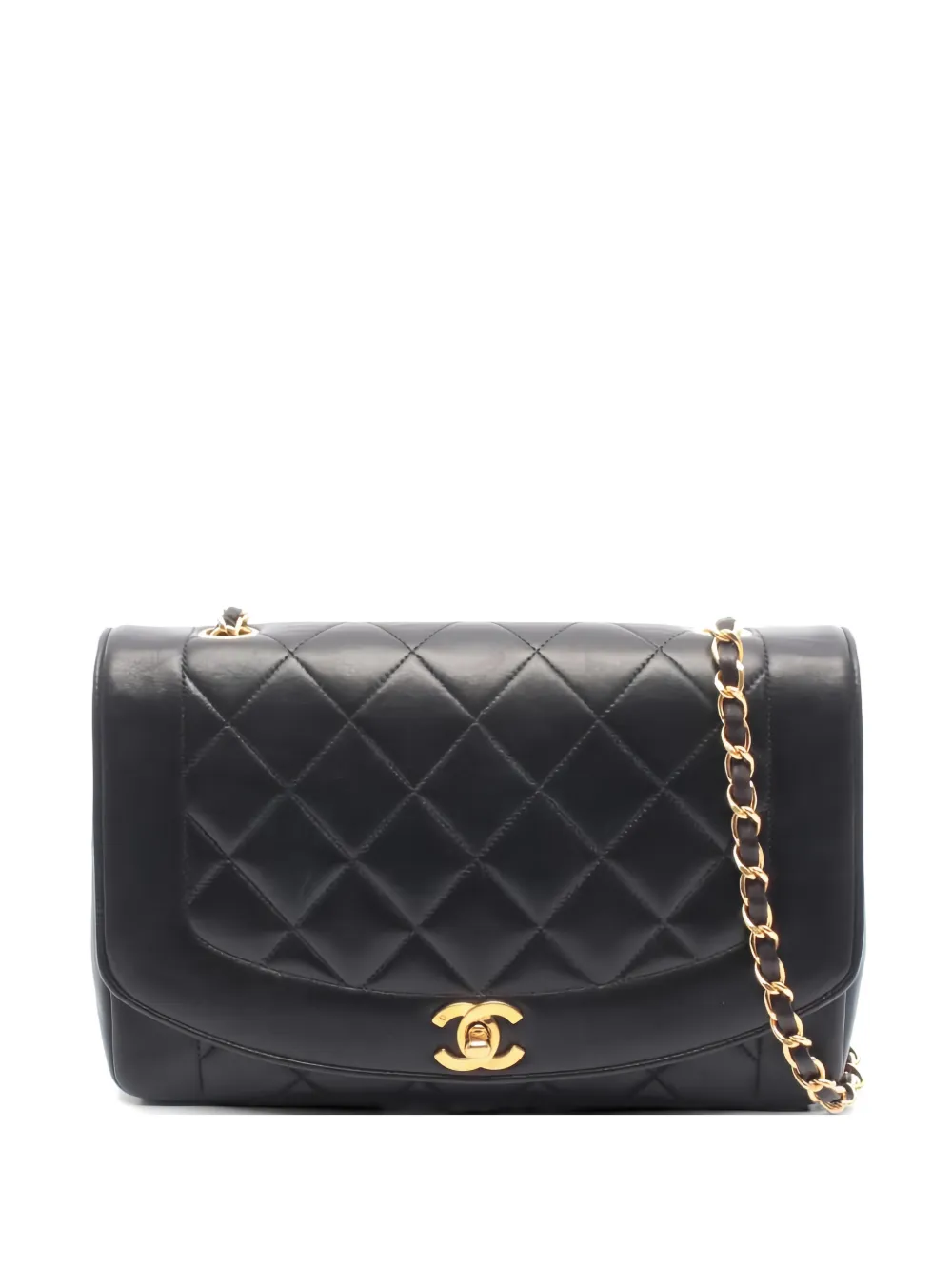 CHANEL Pre-Owned Borsa a spalla Diana trapuntata con catena 2003-2004 - Nero