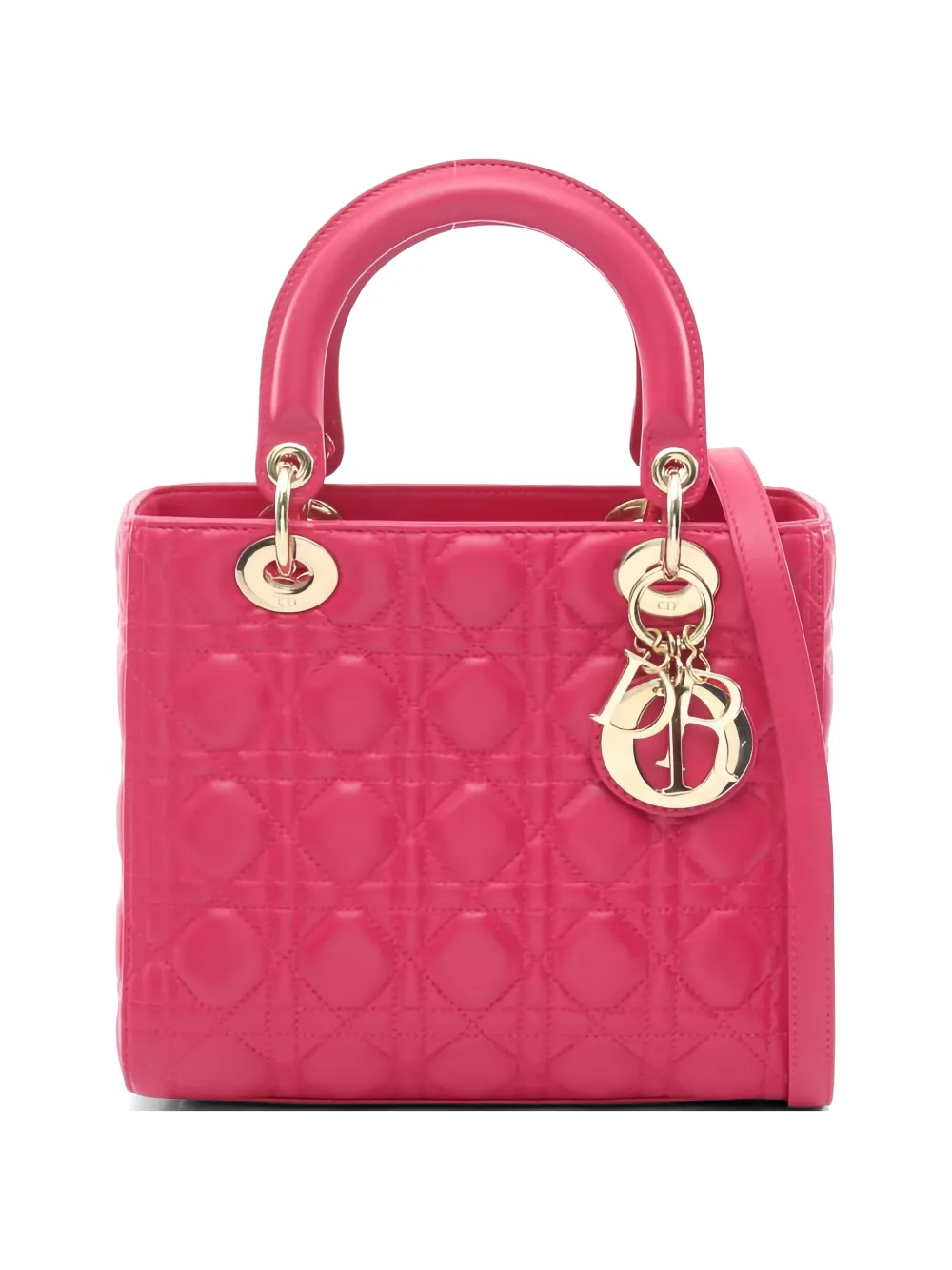 Christian Dior Pre-Owned 2010s Lady Dior leather two-way handbag - Rosa
