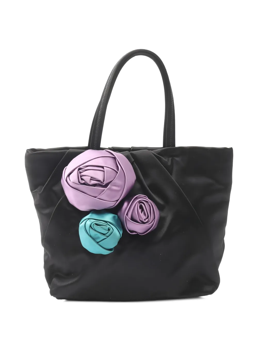 Prada Pre-Owned 2010s flower-appliqué tote bag - Schwarz