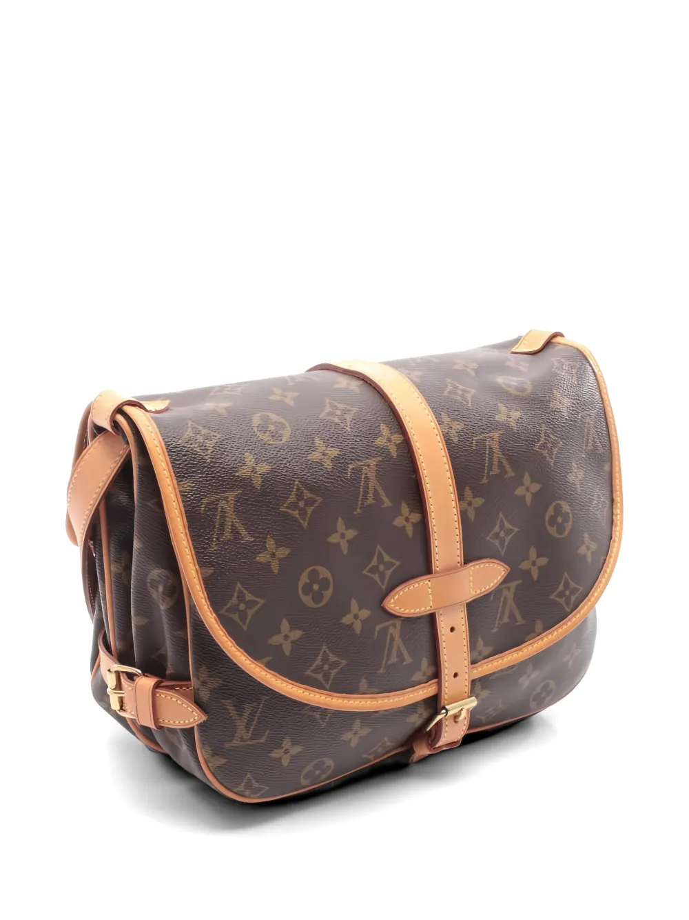 Louis Vuitton Pre-Owned 2001 30 Saumur schoudertas met monogram Bruin