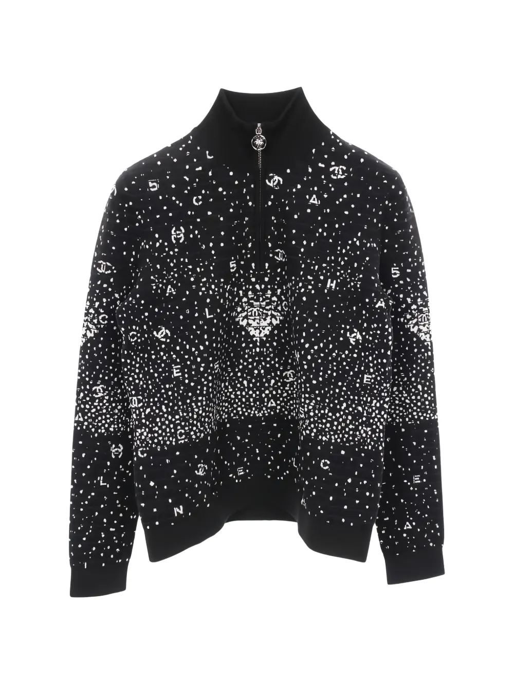 CHANEL Pre-Owned 1986-1988 Coco Mark half-zip sweater - Nero